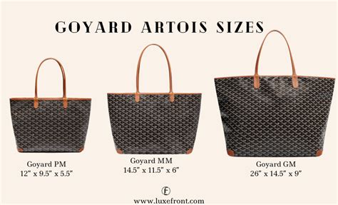 goyard artois gm size|Goyard Artois pm bag price.